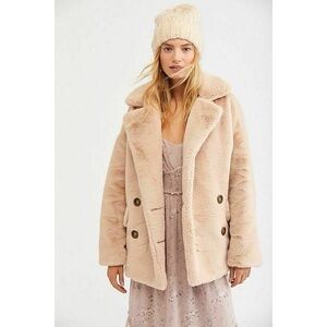 Free People Kate Faux Fur Coat Jacket Mob Wife Cream Ivory Oversized Large